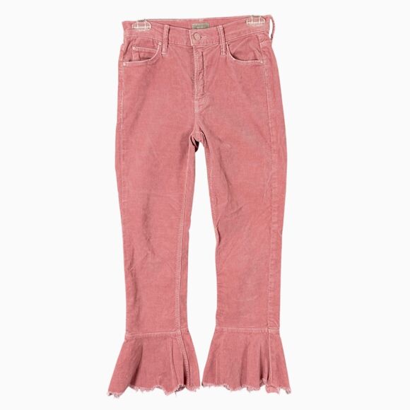 MOTHER The CHA CHA CHEW Corduroy in HOPSCOTCH Flare Cropped Pants Sz 25 - Picture 1 of 12